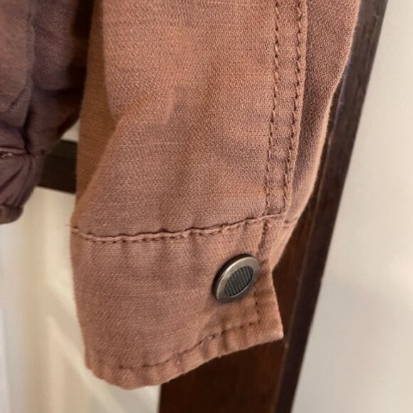 Free People Brown Double Cloth Zip-Up Utility Jacket, Size Small - Picture 5 of 10